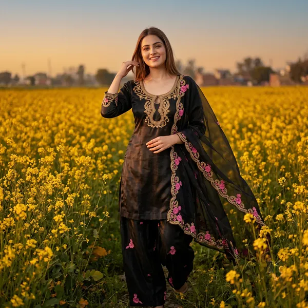 Black_Glass_Roman_Silk_Floral_Emroided_Kurta_Palazzo_Set_With_Dupatta_For_Women