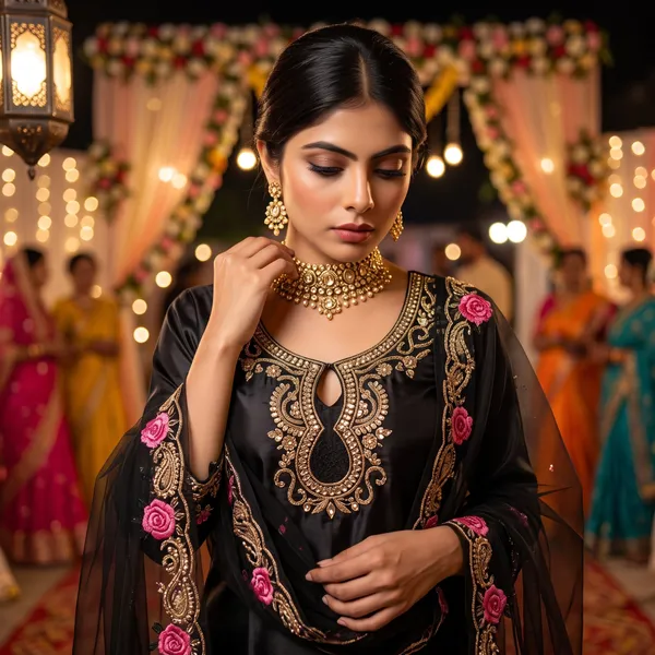 Black_Glass_Roman_Silk_Floral_Emroided_Kurta_Palazzo_Set_With_Dupatta_For_Women