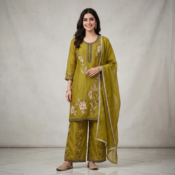 Olive_Georgette_Floral_Embroidered_Salwar_Suit_Set_With_Dupatta_For_Women