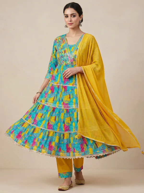 Multicolor_Cotton_Printed_Anarkali_Kurta_Set_With_Dupatta_For_Women