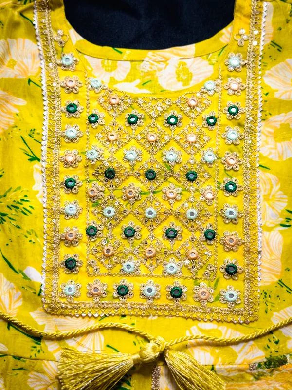 Yellow_Cotton_Printed_Anarkali_Kurta_Set_With_Dupatta_For_Women