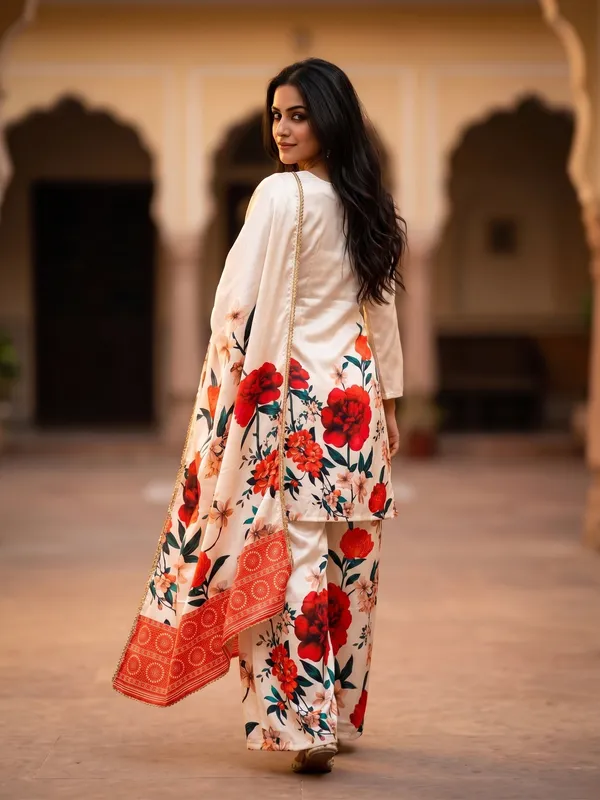 White_Silk_Farsi_Floral_Print_Kurta_Palazzo_Set_With_Dupatta_For_Women