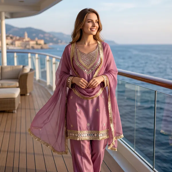 Mauve_Glass_Roman_Silk_Mirror_Work_Kurta_Palazzo_Set_With_Dupatta_For_Women
