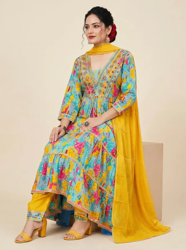 Multicolor_Cotton_Printed_Anarkali_Kurta_Set_With_Dupatta_For_Women