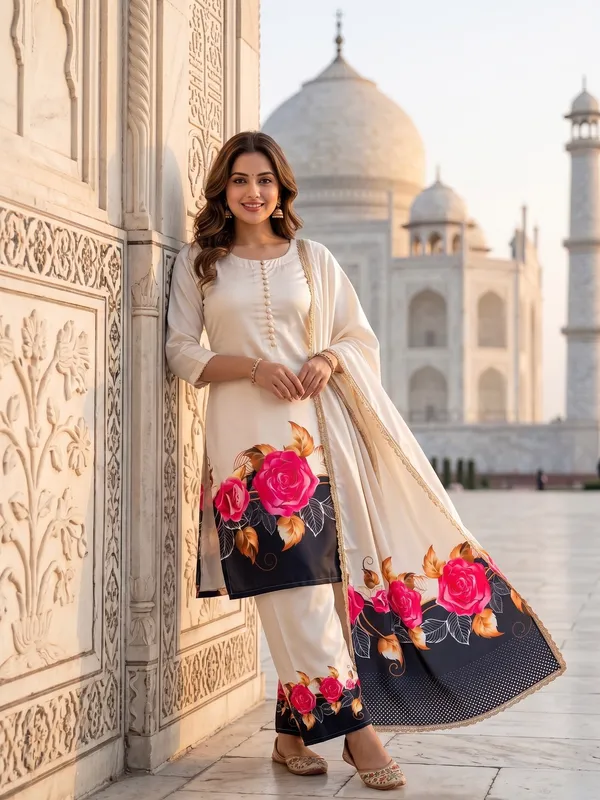 Cream_Silk_Digital_Print_Kurta_Palazzo_Set_With_Dupatta_For_Women