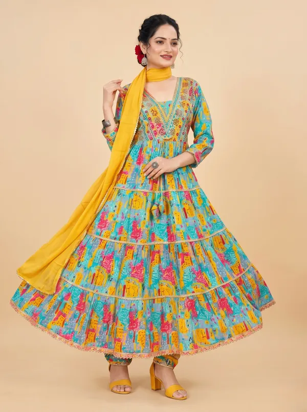 Multicolor_Cotton_Printed_Anarkali_Kurta_Set_With_Dupatta_For_Women