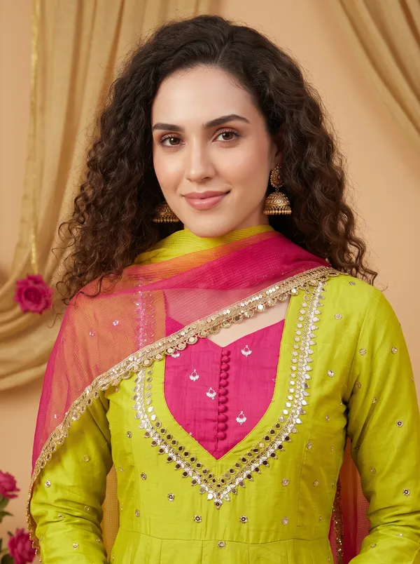 SAIVRITI's_Meher_Anarkali_FENDI_suit_set_with_Dupatta_|_SweatHeart_Neck_with_Mirror_work_|_M,L,XL,XXL