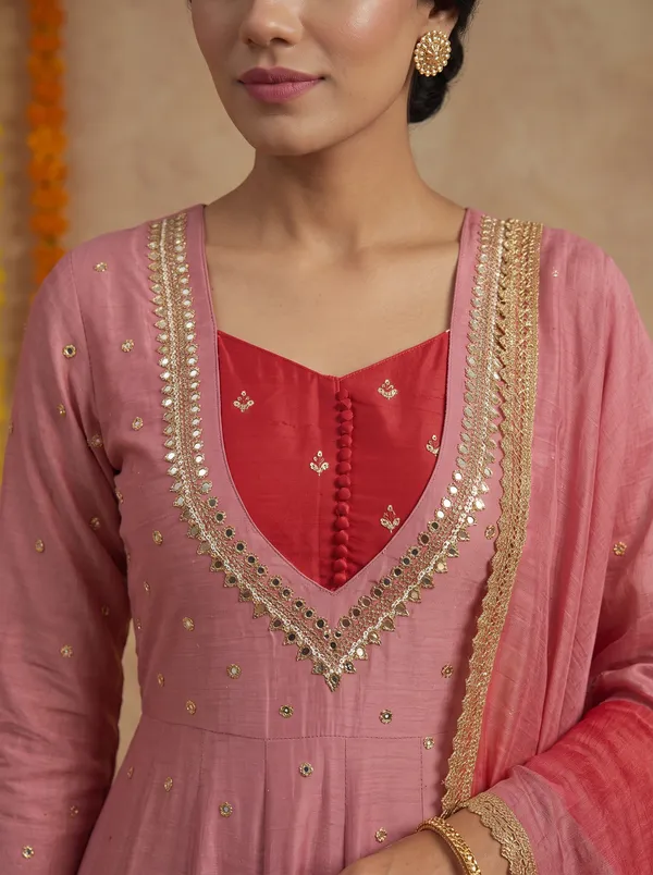 SAIVRITI's_Meher_Anarkali_FENDI_suit_set_with_Dupatta_|_SweatHeart_Neck_with_Mirror_work_|_M,L,XL,XXL