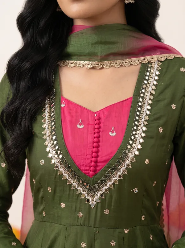 SAIVRITI's_Meher_Anarkali_FENDI_suit_set_with_Dupatta_|_SweatHeart_Neck_with_Mirror_work_|_M,L,XL,XXL