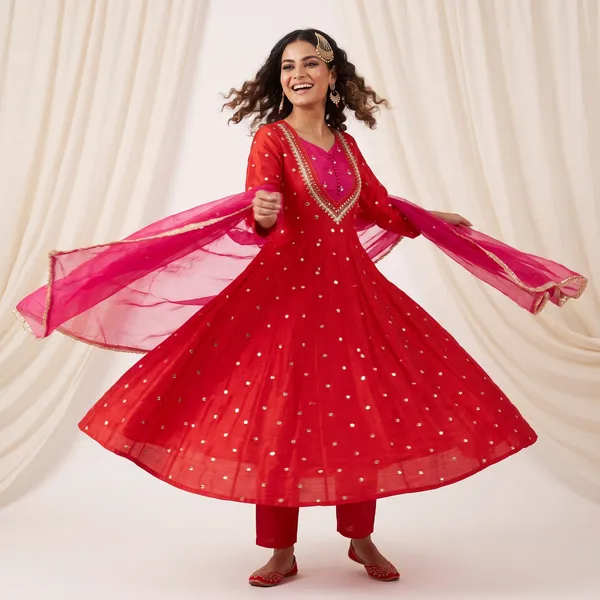 SAIVRITI's_Meher_Anarkali_FENDI_suit_set_with_Dupatta_|_SweatHeart_Neck_with_Mirror_work_|_M,L,XL,XXL