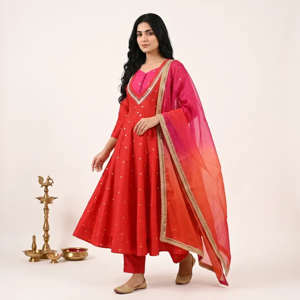 SAIVRITI's_Meher_Anarkali_FENDI_suit_set_with_Dupatta_|_SweatHeart_Neck_with_Mirror_work_|_M,L,XL,XXL