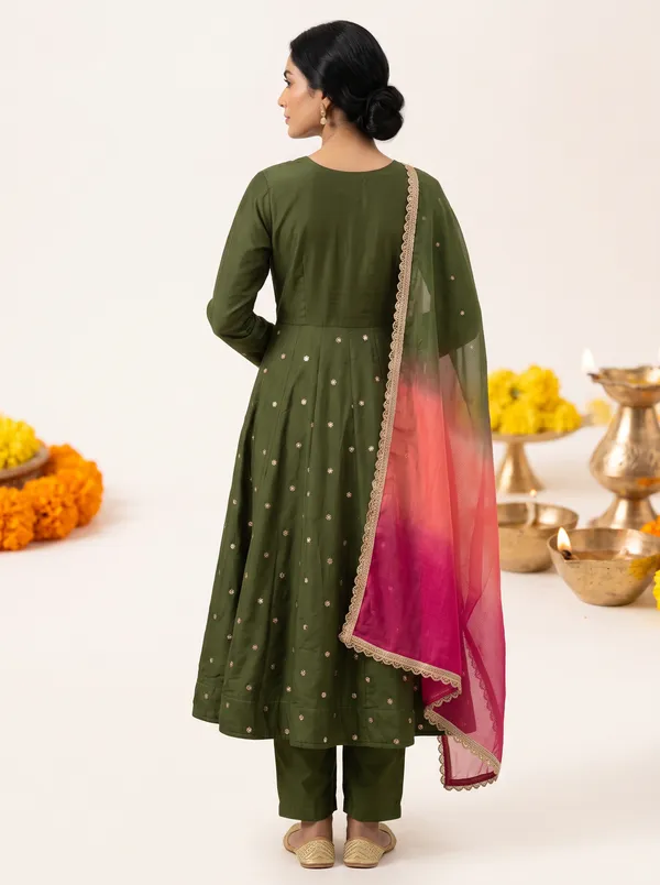 SAIVRITI's_Meher_Anarkali_FENDI_suit_set_with_Dupatta_|_SweatHeart_Neck_with_Mirror_work_|_M,L,XL,XXL