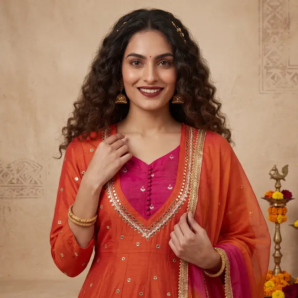 SAIVRITI's_Meher_Anarkali_FENDI_suit_set_with_Dupatta_|_SweatHeart_Neck_with_Mirror_work_|_M,L,XL,XXL