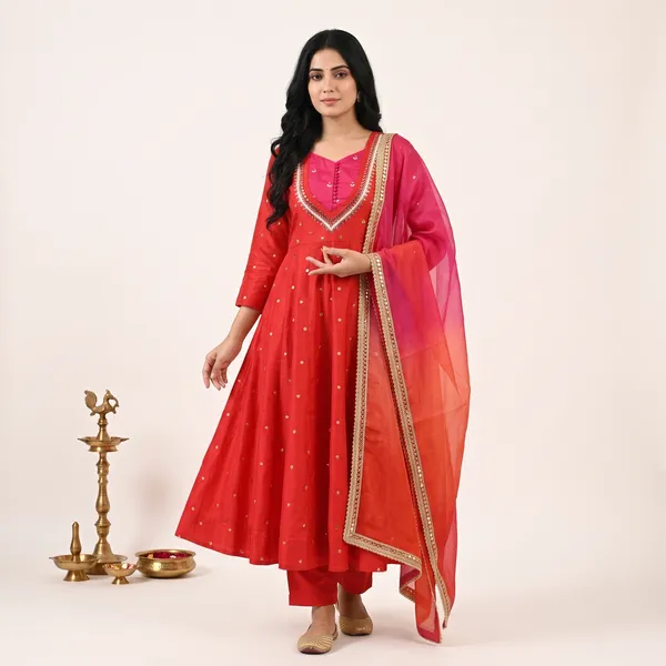 SAIVRITI's_Meher_Anarkali_FENDI_suit_set_with_Dupatta_|_SweatHeart_Neck_with_Mirror_work_|_M,L,XL,XXL