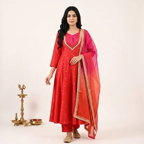 SAIVRITI's_Meher_Anarkali_FENDI_suit_set_with_Dupatta_|_SweatHeart_Neck_with_Mirror_work_|_M,L,XL,XXL