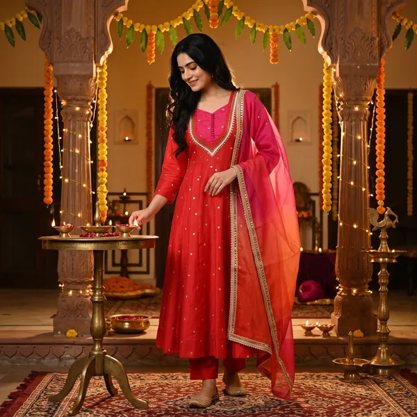 SAIVRITI's_Meher_Anarkali_FENDI_suit_set_with_Dupatta_|_SweatHeart_Neck_with_Mirror_work_|_M,L,XL,XXL