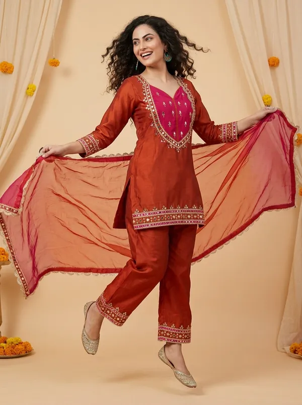 SAIVRITI's_Meher_FENDI_suit_set_with_Dupatta_|_SweatHeart_Neck_with_Mirror_work_|_M,L,XL,XXL