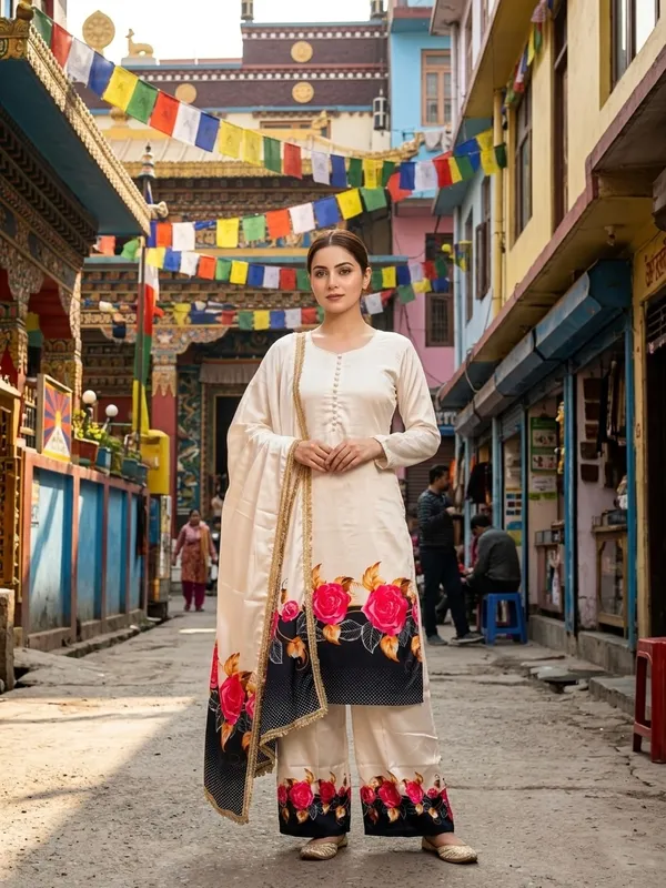 Cream_Silk_Digital_Print_Kurta_Palazzo_Set_With_Dupatta_For_Women