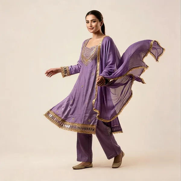 Purple_Roman_Silk_Mirror_Work_Kurta_Palazzo_Set_With_Dupatta_For_Women