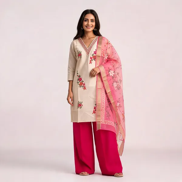 Cream_And_Pink_Glass_Roman_Silk_Emroided_Kurta_Palazzo_Set_With_Dupatta_For_Women
