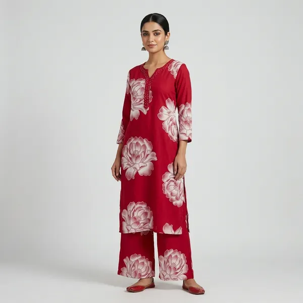 Red_Rayon_Printed_Co-Ord_Set_For_Women