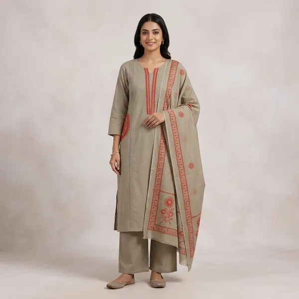 Beige_And_Red_Cotton_Embroided_Salwar_Suit_Set_With_Dupatta_For_Women