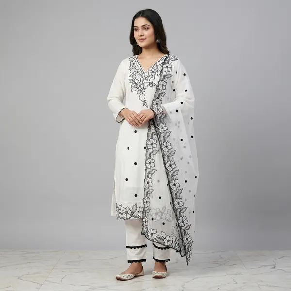 White_Roman_Glass_Embroided_Salwar_Suit_Set_With_Dupatta_For_Women