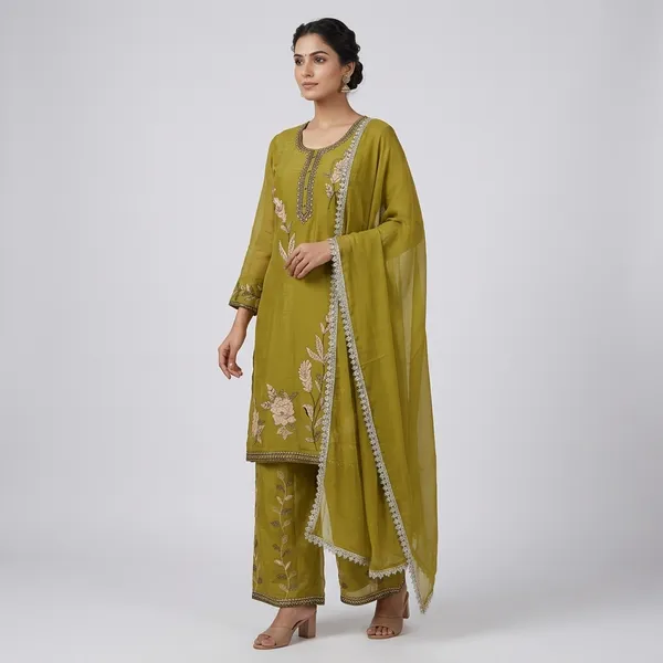 Olive_Georgette_Floral_Embroidered_Salwar_Suit_Set_With_Dupatta_For_Women