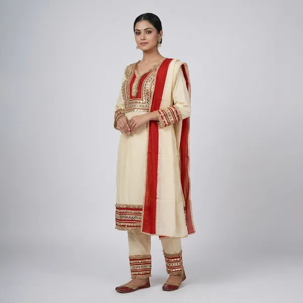 Cream_And_Rust_50%_Cotton_50%_Silk_Mirror_Work_Salwar_Suit_Set_With_Dupatta_For_Women