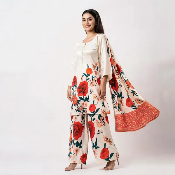 White_Silk_Farsi_Floral_Print_Kurta_Palazzo_Set_With_Dupatta_For_Women