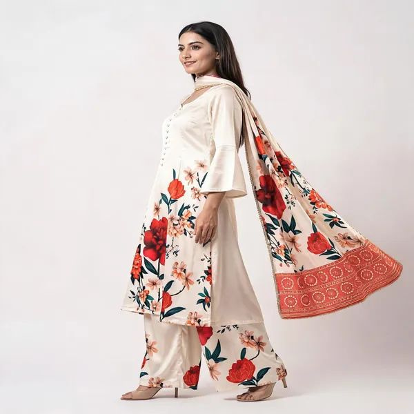 White_Silk_Farsi_Floral_Print_Kurta_Palazzo_Set_With_Dupatta_For_Women