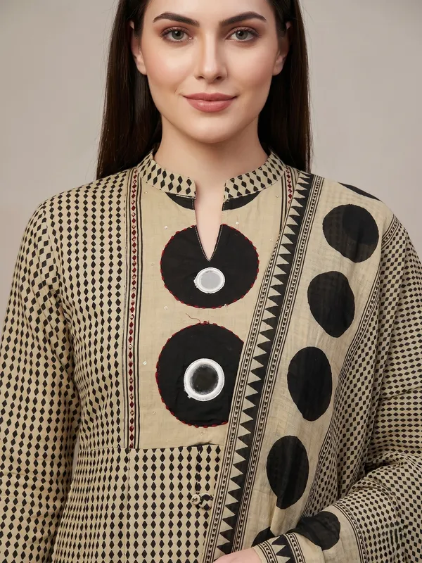 Beige_Cotton_Printed_Anarkali_Kurta_Set_With_Dupatta_For_Women