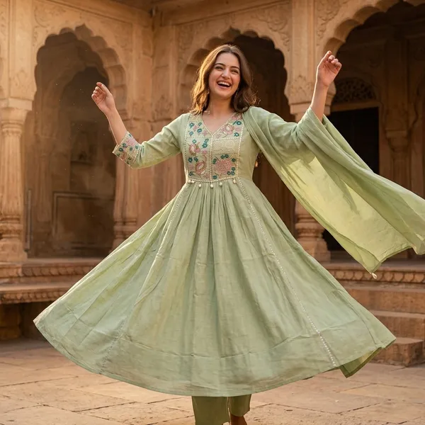 Pista_Cotton_Floral_Emroided_Anarkali_Kurta_Set_With_Dupatta_For_Women