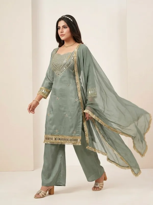 Grey_Roman_Silk_Mirror_Work_Kurta_Palazzo_Set_With_Dupatta_For_Women