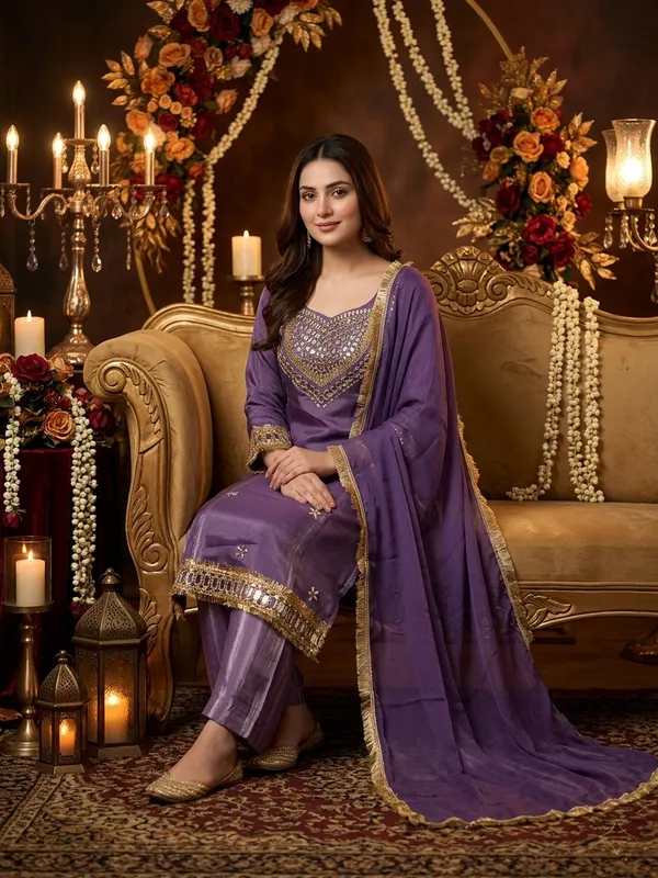 Purple_Roman_Silk_Mirror_Work_Kurta_Palazzo_Set_With_Dupatta_For_Women