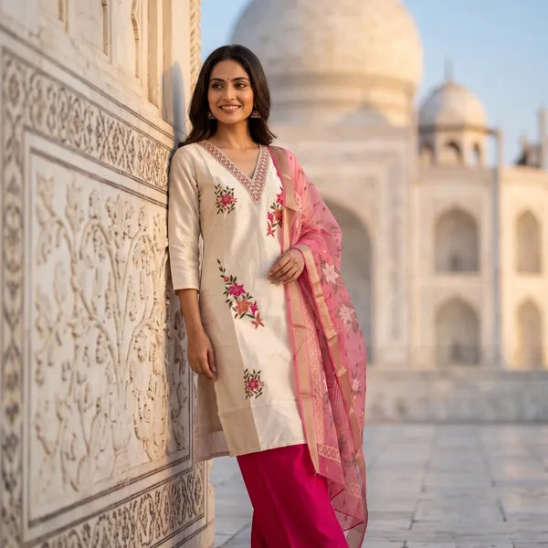 Cream_And_Pink_Glass_Roman_Silk_Emroided_Kurta_Palazzo_Set_With_Dupatta_For_Women