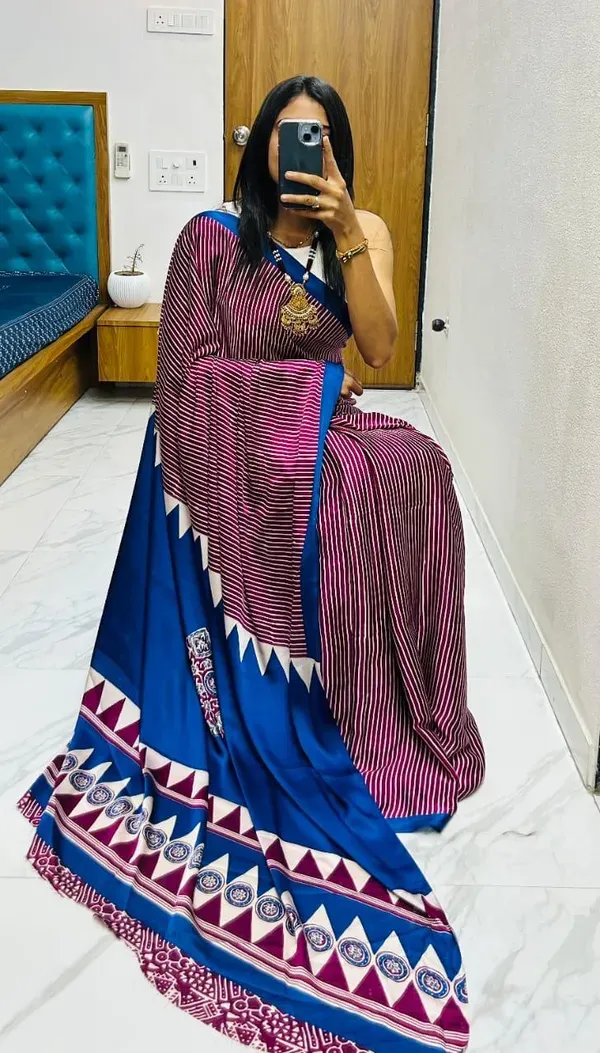 Wine_Japan_Satin_Saree_With_Unstitched_Blouse_For_Women