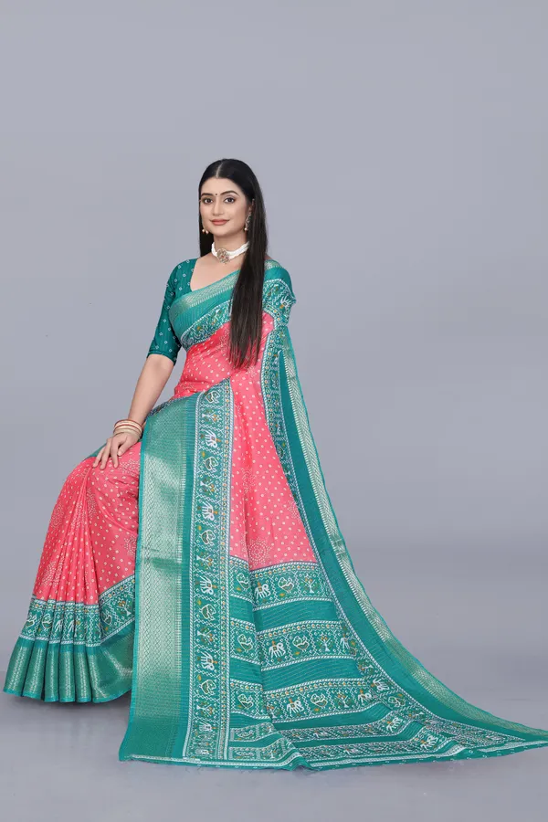 Pink_Dola_Silk_Saree_With_Unstitched_Blouse_For_Women