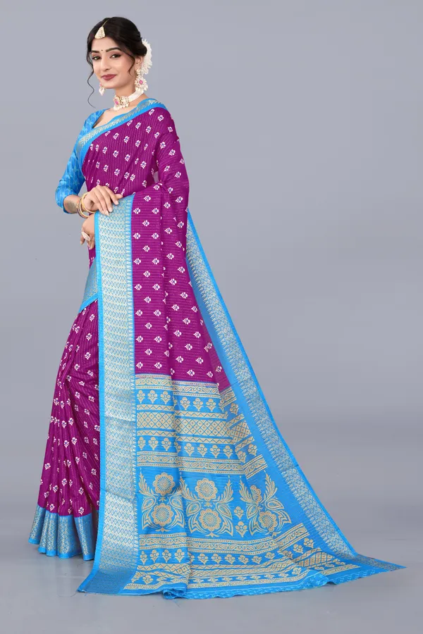 Wine_Dola_Silk_Saree_With_Unstitched_Blouse_For_Women