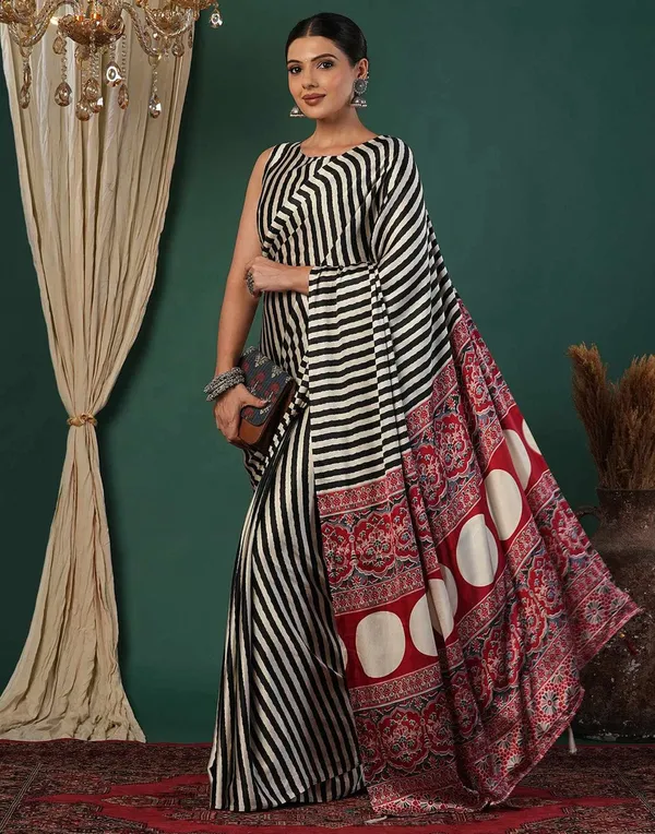 Multicolor_Japan_Satin_Saree_With_Unstitched_Blouse_For_Women