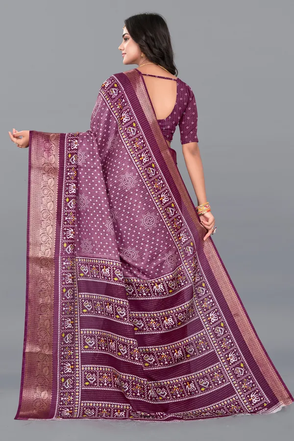 Wine_Dola_Silk_Saree_With_Unstitched_Blouse_For_Women
