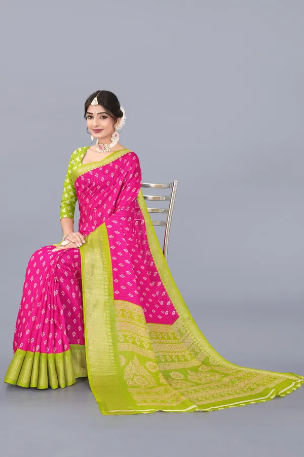 Rani_Dola_Silk_Saree_With_Unstitched_Blouse_For_Women