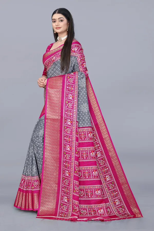 Grey_Dola_Silk_Saree_With_Unstitched_Blouse_For_Women