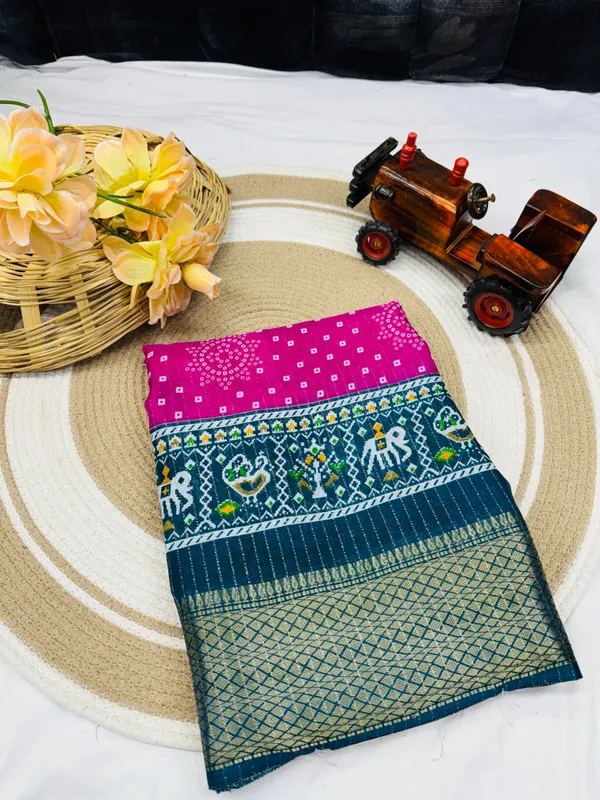 Pink_Dola_Silk_Saree_With_Unstitched_Blouse_For_Women