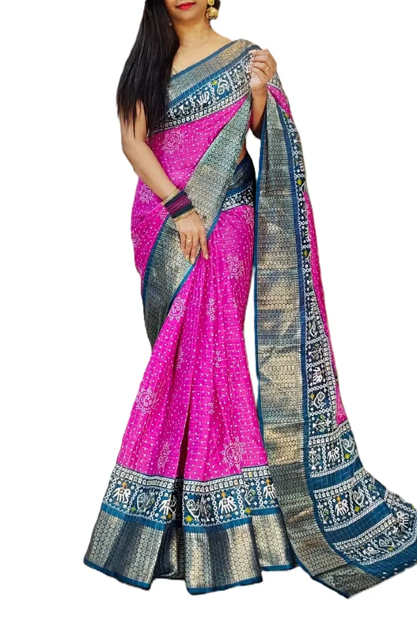 Pink_Dola_Silk_Saree_With_Unstitched_Blouse_For_Women