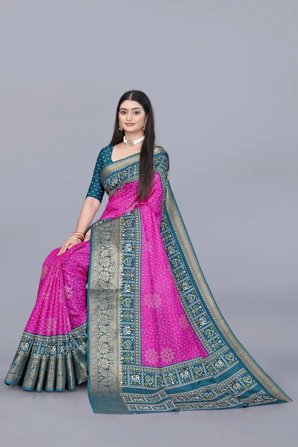 Pink_Dola_Silk_Saree_With_Unstitched_Blouse_For_Women