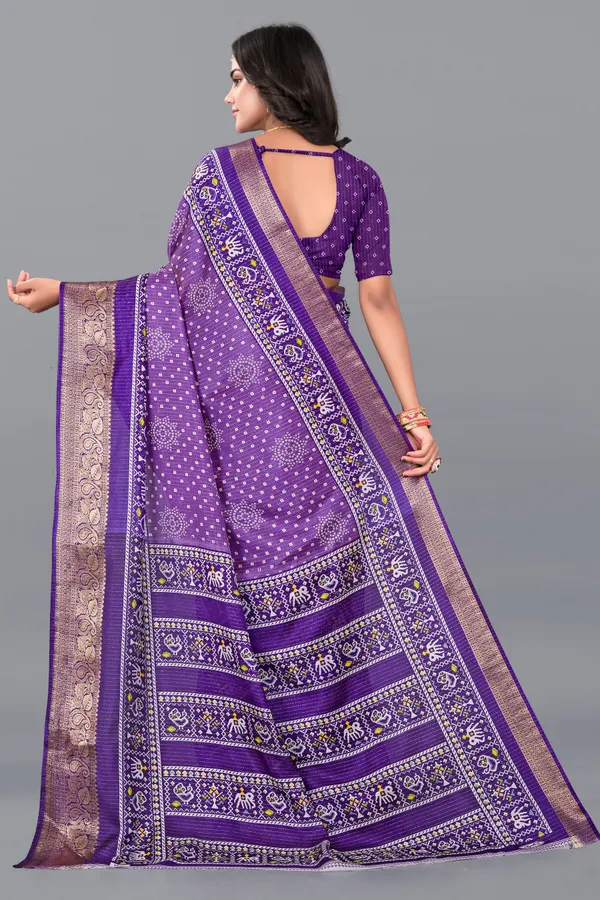 Lovender_Dola_Silk_Saree_With_Unstitched_Blouse_For_Women