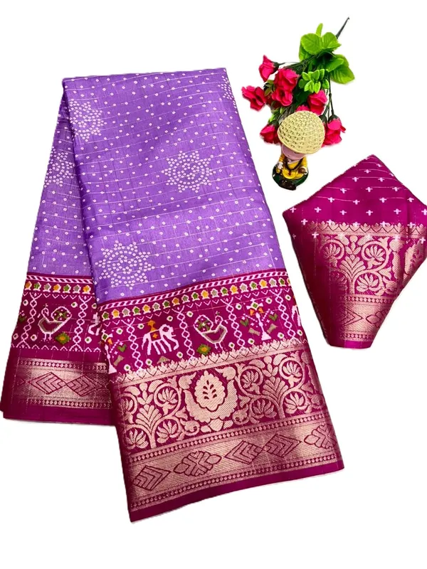 Purple_Dola_Silk_Saree_With_Unstitched_Blouse_For_Women