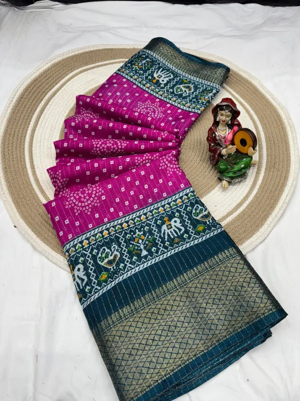 Pink_Dola_Silk_Saree_With_Unstitched_Blouse_For_Women