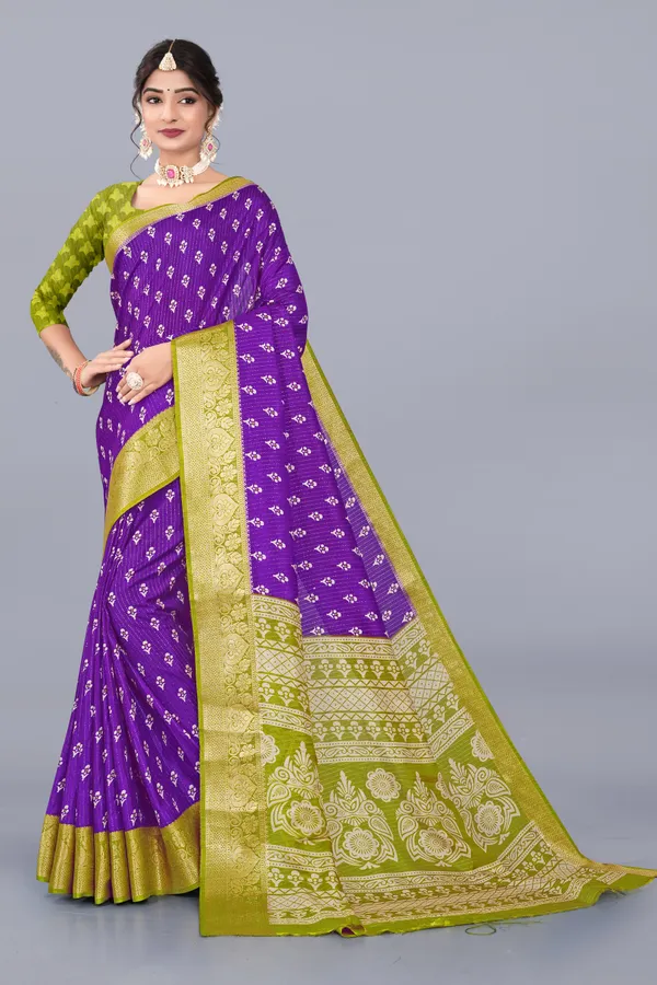 Purple_Dola_Silk_Saree_With_Unstitched_Blouse_For_Women